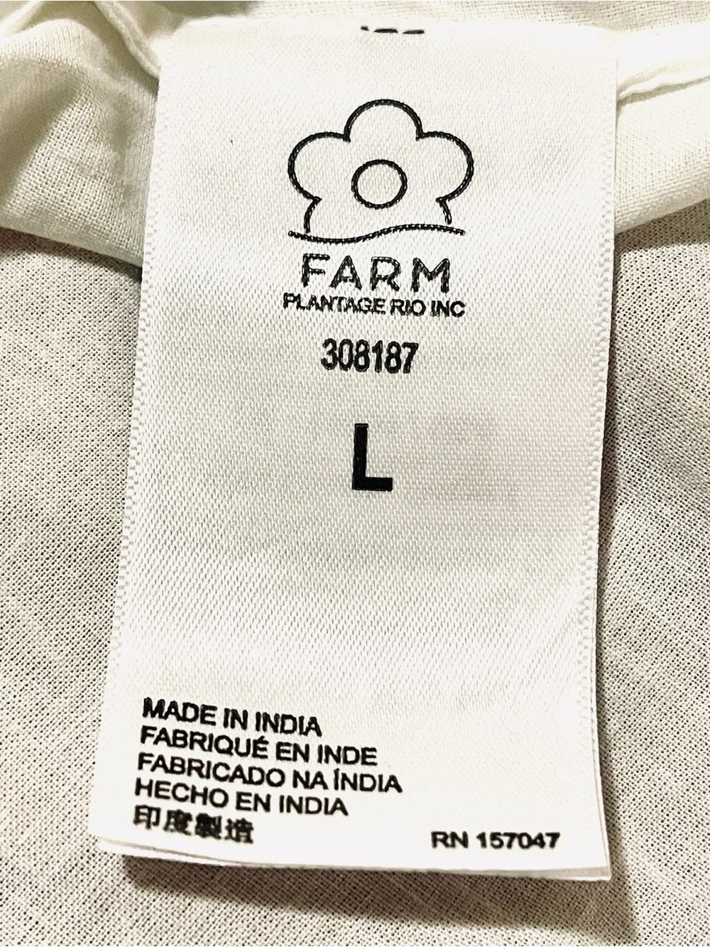 FARM Rio Cream Lace Crochet Puff-Sleeve Blouse